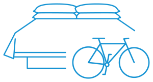 Bike friendly hotels pictogram blue - Cycle Croatia